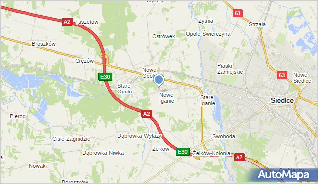 mapa Nowe Iganie, Nowe Iganie na mapie Targeo